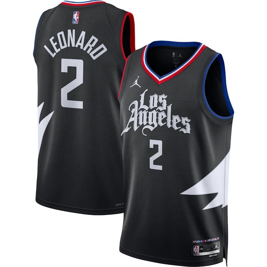 Men Los Angeles Clippers 2 Kawhi Leonard Jordan Brand Black 2022-23 Statement Edition Swingman NBA Jersey